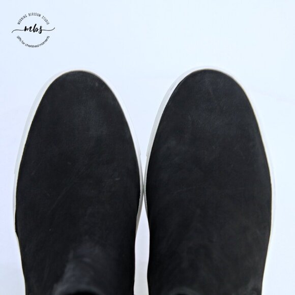 Vince Newlyn Suede Hidden Wedge Chelsea Boots Black Women 10 - Picture 10 of 14